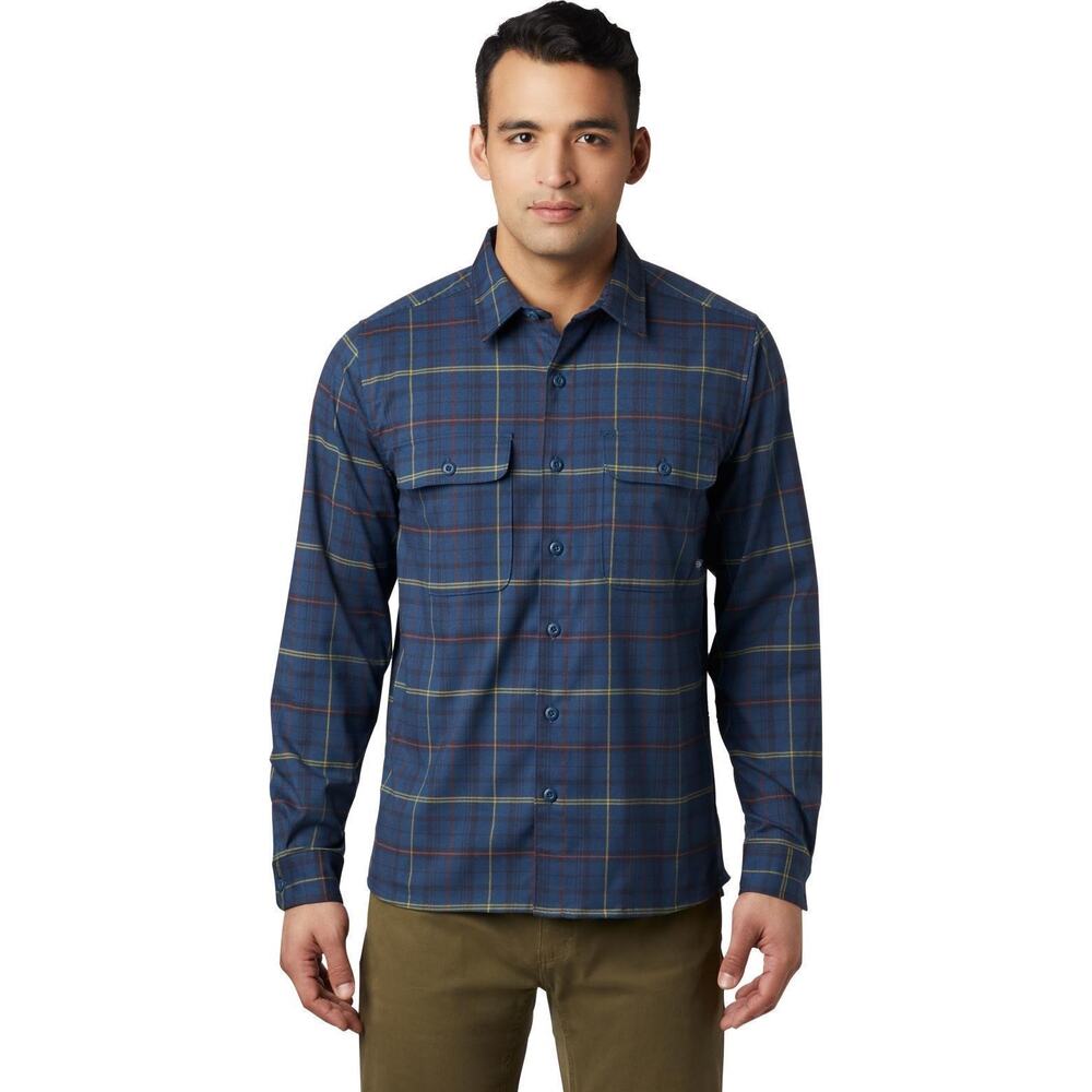 Mountain Hardwear Voyager One Long-Sleeve Flannel Shirt blue plaid Medium